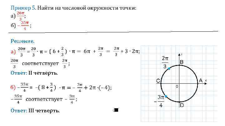  Решение. Ответ: II четверть. Ответ: III четверть. 