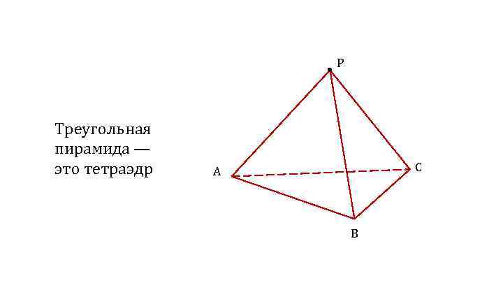 P Треугольная пирамида — это тетраэдр С А В 