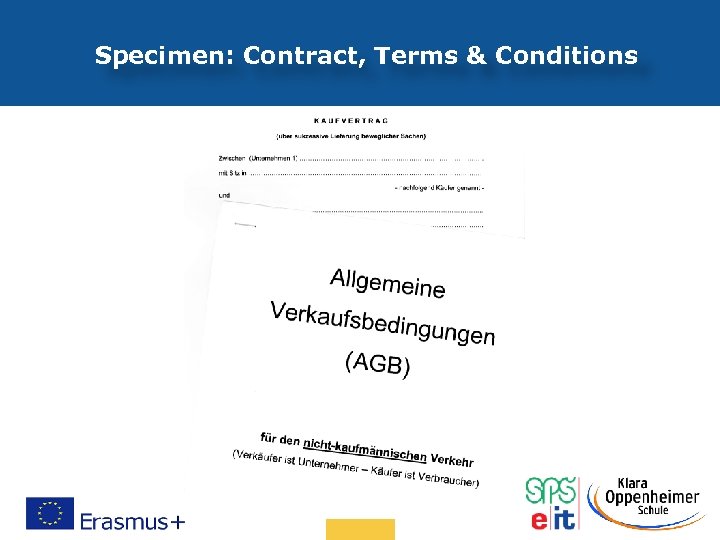 Specimen: Contract, Terms & Conditions Date: in 12 pts 