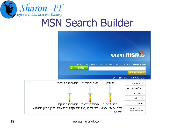 MSN Search Builder 12 www. sharon-it. com 