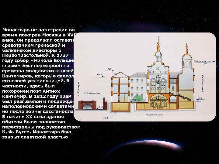 17 Монастырь не раз страдал во время пожаров Москвы в XVIII веке. Он продолжал