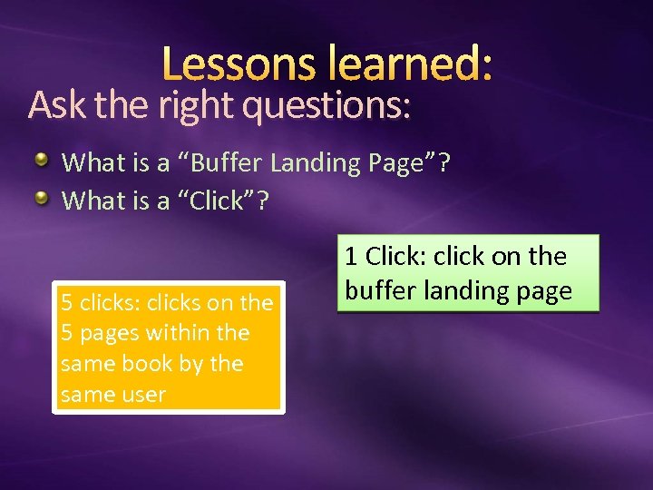 Lessons learned: Ask the right questions: What is a “Buffer Landing Page”? What is