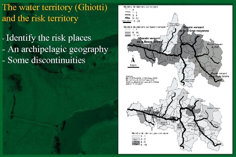 The water territory (Ghiotti) and the risk territory - Identify the risk places -