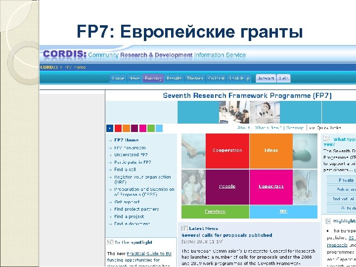 FP 7: Европейские гранты 