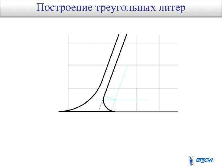 Построение треугольных литер R = 1/2 M 