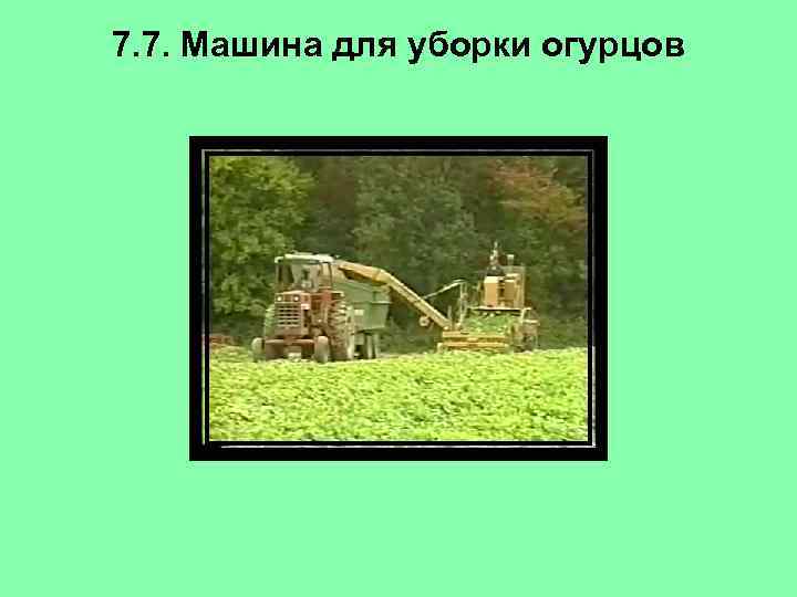 7. 7. Машина для уборки огурцов 