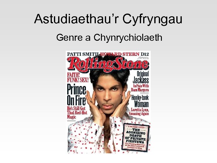 Astudiaethau’r Cyfryngau Genre a Chynrychiolaeth 