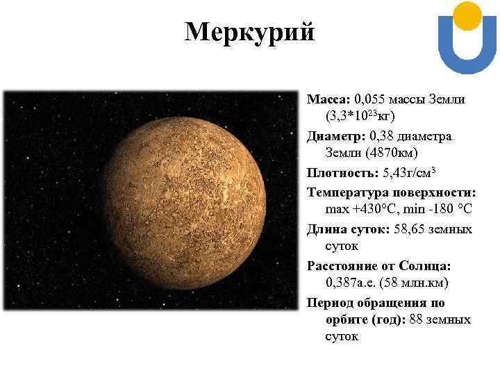 Радиус планеты км меркурий. Масса планеты Меркурий. Меркурий масса в массах земли. Меркурий размер и масса. Меркурий размер масса плотность.