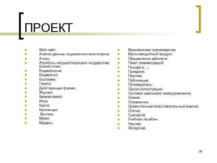 ПРОЕКТ n n n n n Web сайт; Анализ данных социологического опроса; Атлас; Атрибуты