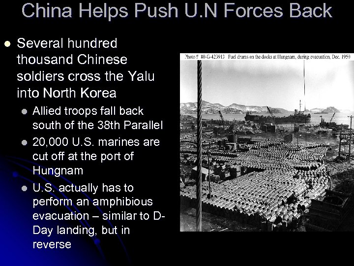 China Helps Push U. N Forces Back l Several hundred thousand Chinese soldiers cross