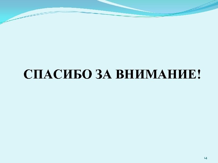 СПАСИБО ЗА ВНИМАНИЕ! 14 