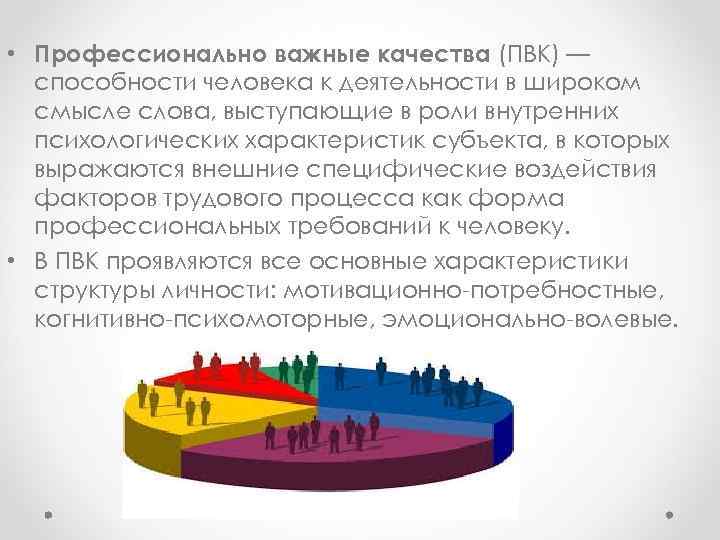  • Профессионально важные качества (ПВК) — способности человека к деятельности в широком смысле