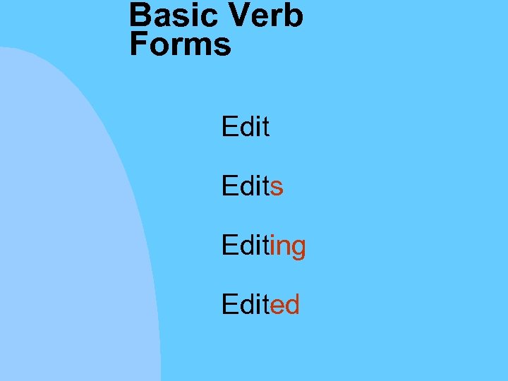 Basic Verb Forms Edits Editing Edited 