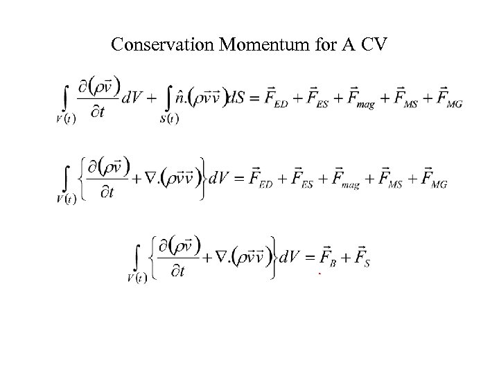 Conservation Momentum for A CV 