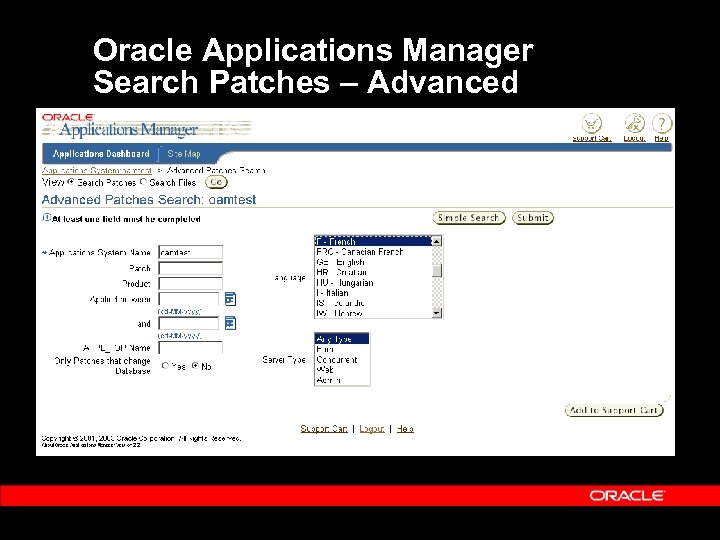Oracle Applications Manager Search Patches – Advanced 