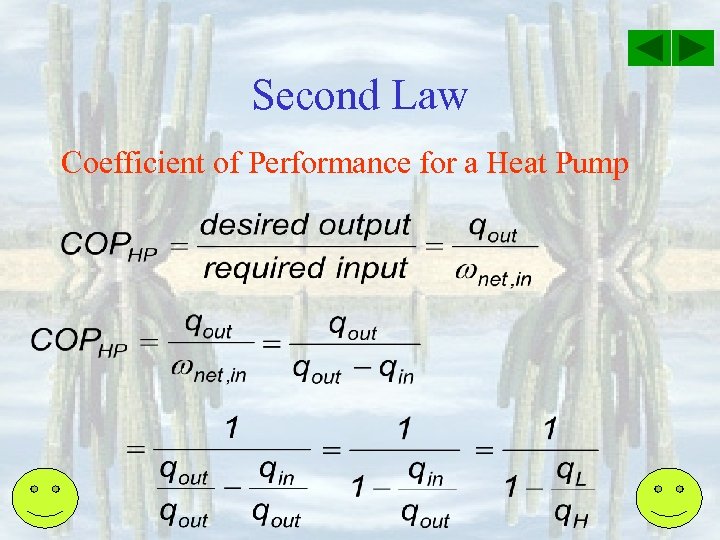 Second Law Coefficient of Performance for a Heat Pump 