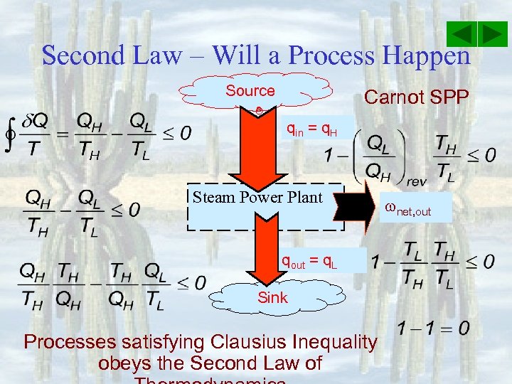 Second Law – Will a Process Happen Source Carnot SPP qin = q. H