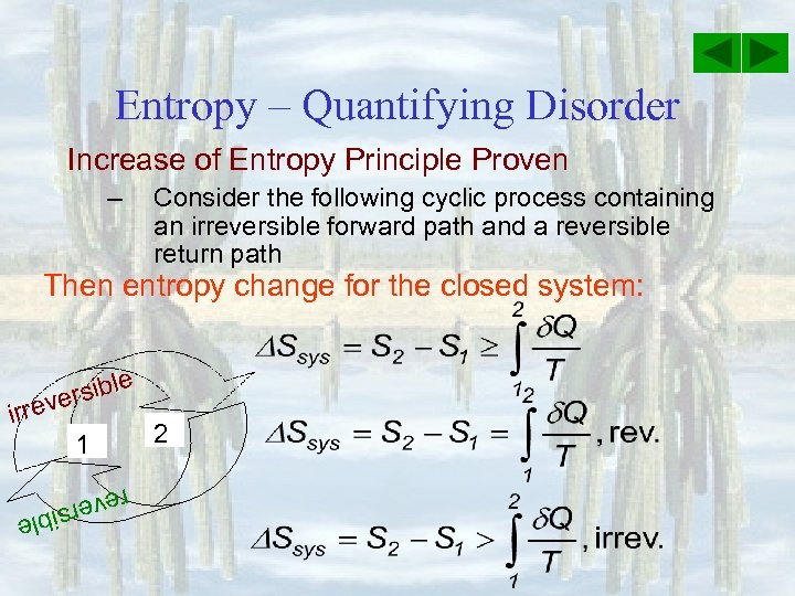 Entropy – Quantifying Disorder Increase of Entropy Principle Proven – Consider the following cyclic