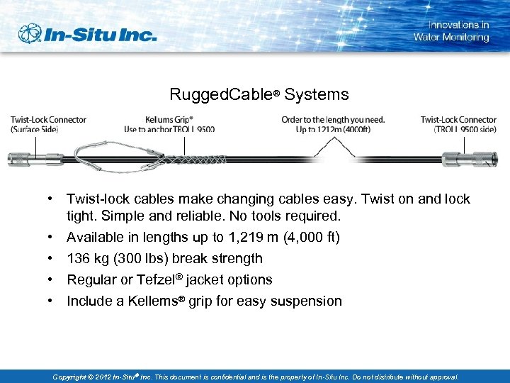 Rugged. Cable® Systems • Twist-lock cables make changing cables easy. Twist on and lock