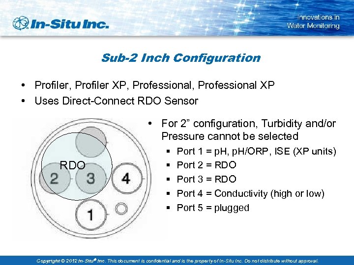Sub-2 Inch Configuration • Profiler, Profiler XP, Professional XP • Uses Direct-Connect RDO Sensor