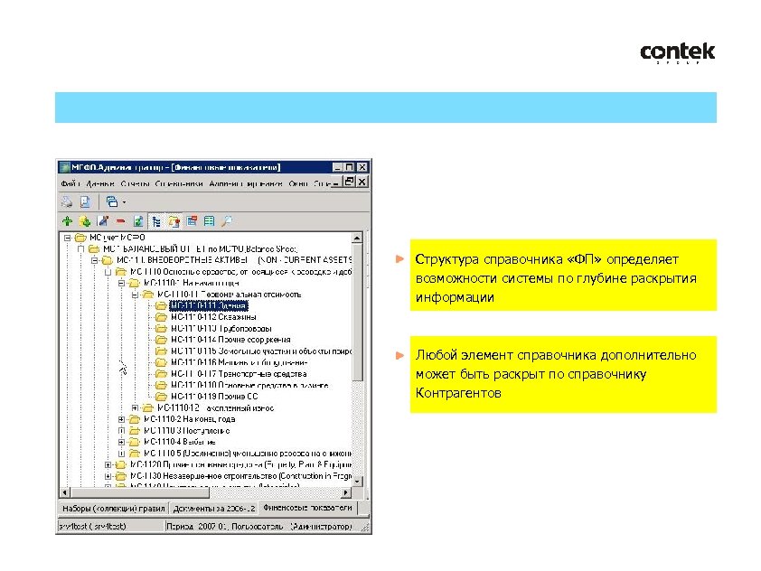 Структура справочника «ФП» определяет возможности системы по глубине раскрытия информации Любой элемент справочника дополнительно