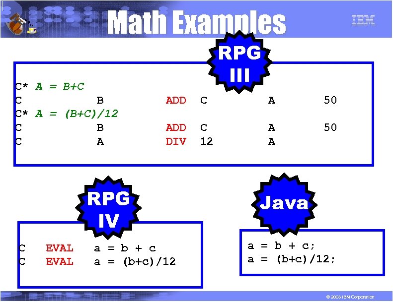 R P Math Examples G C* A = B+C C B C* A =