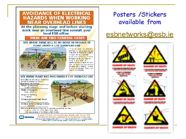 Posters /Stickers available from esbnetworks@esb. ie 