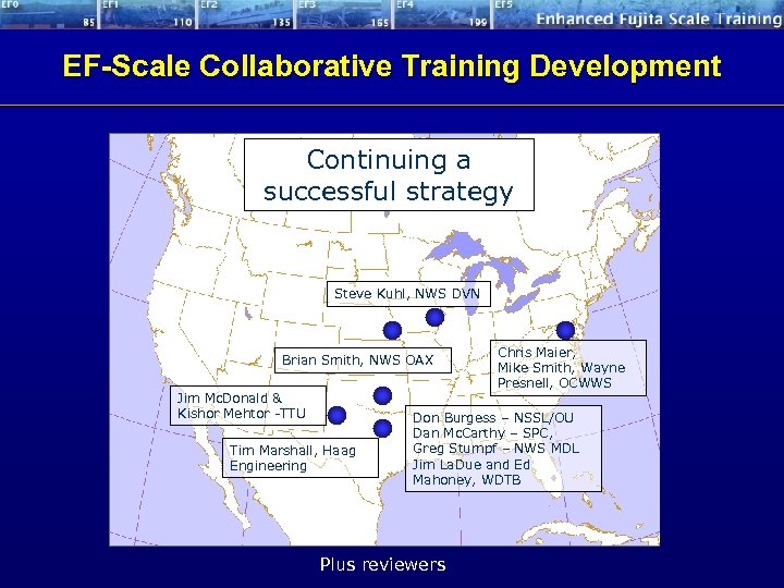 EF-Scale Collaborative Training Development Continuing a successful strategy Steve Kuhl, NWS DVN Brian Smith,