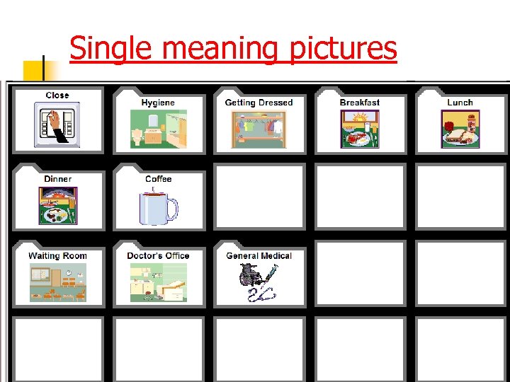 Single meaning pictures 