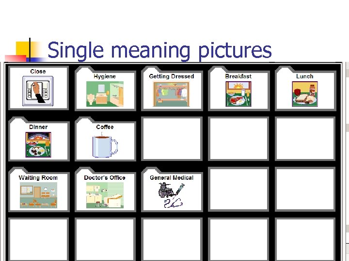 Single meaning pictures 