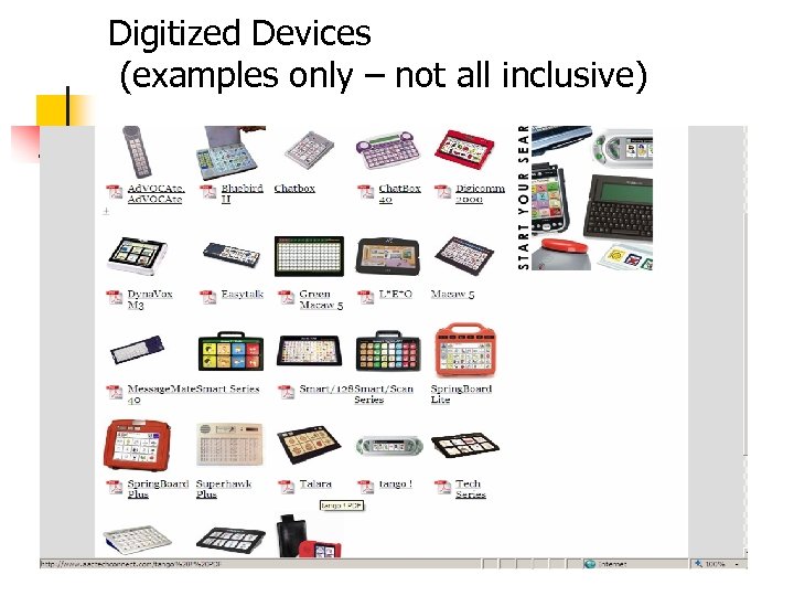 Digitized Devices (examples only – not all inclusive) 