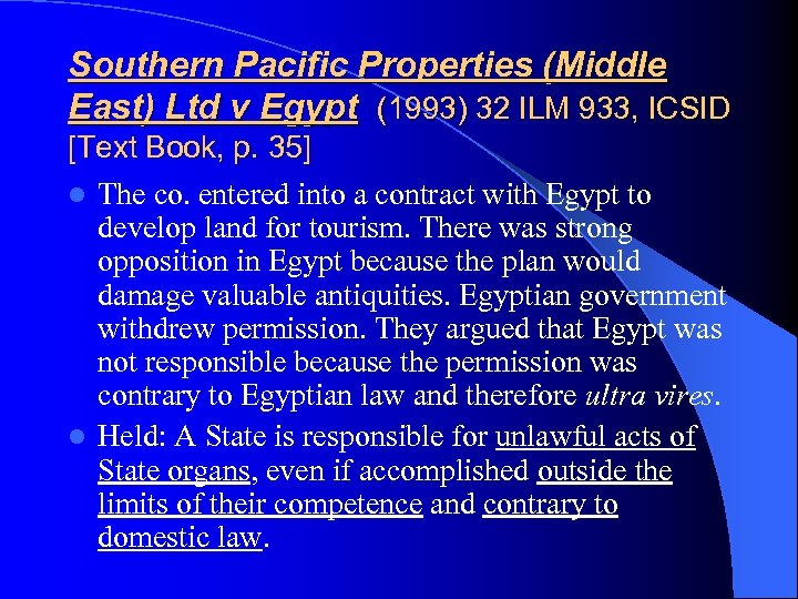 Southern Pacific Properties (Middle East) Ltd v Egypt (1993) 32 ILM 933, ICSID [Text