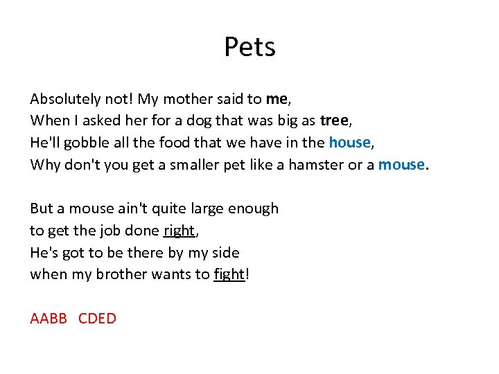 Pets Absolutely not! My mother said to me, When I asked her for a