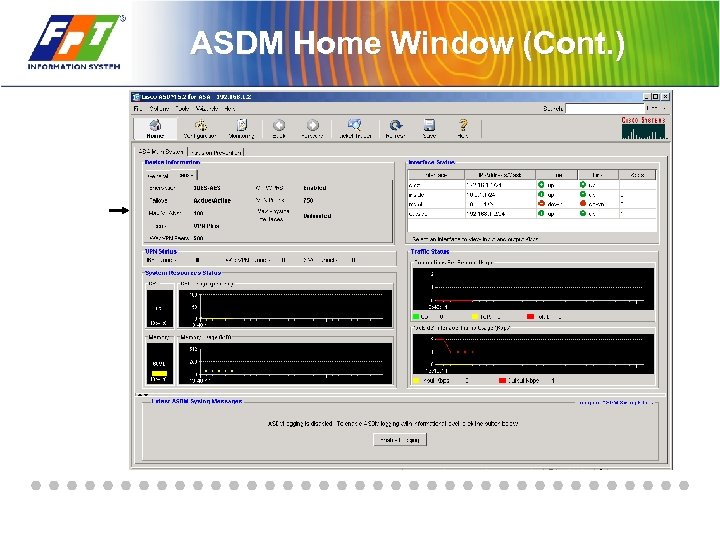 ASDM Home Window (Cont. ) 