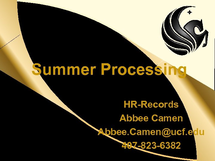 d Summer Processing HR-Records Abbee Camen Abbee. Camen@ucf. edu 407 -823 -6382 