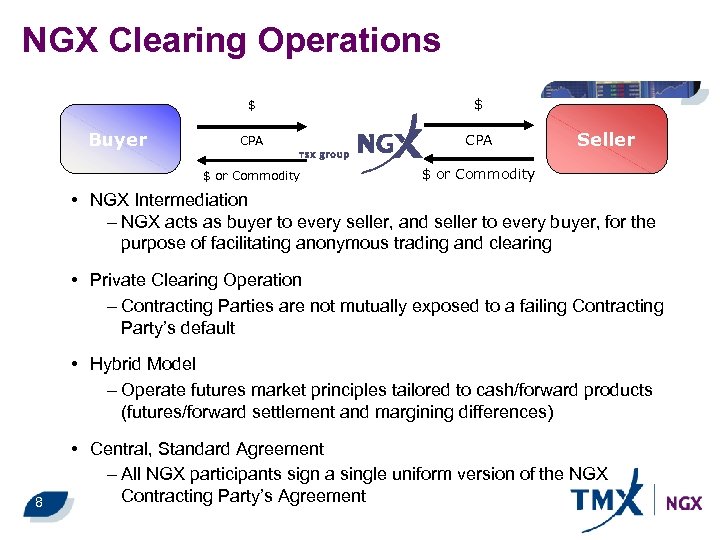 NGX Clearing Operations $ CPA $ or Commodity Buyer $ $ or Commodity Seller