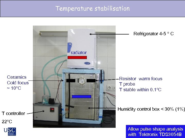Temperature stabilisation Refrigerator 4 -5 º C radiator Ceramics Cold focus ~ 10ºC T