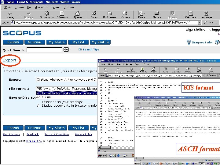 RIS format ASCII format 