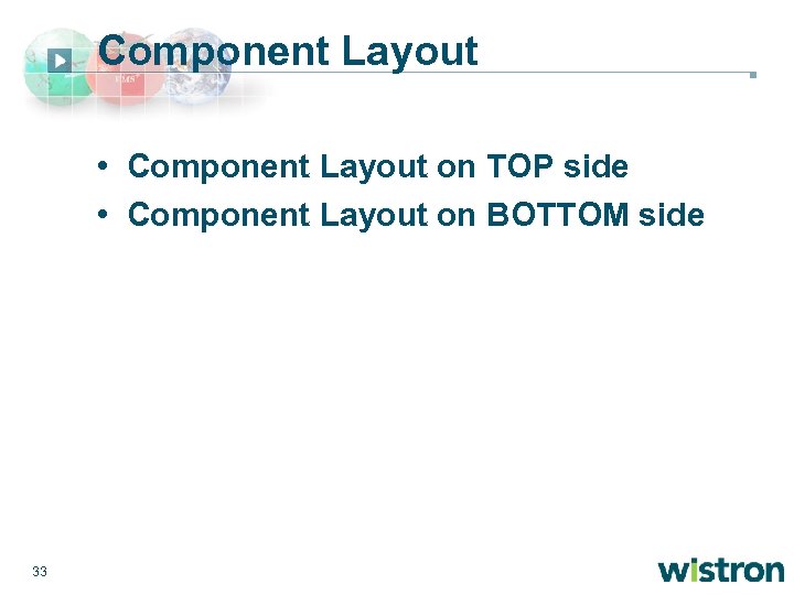 Component Layout • Component Layout on TOP side • Component Layout on BOTTOM side