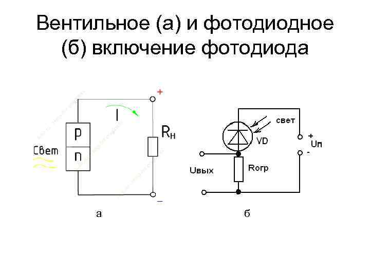 Схема включения фотодиода в фотодиодном режиме