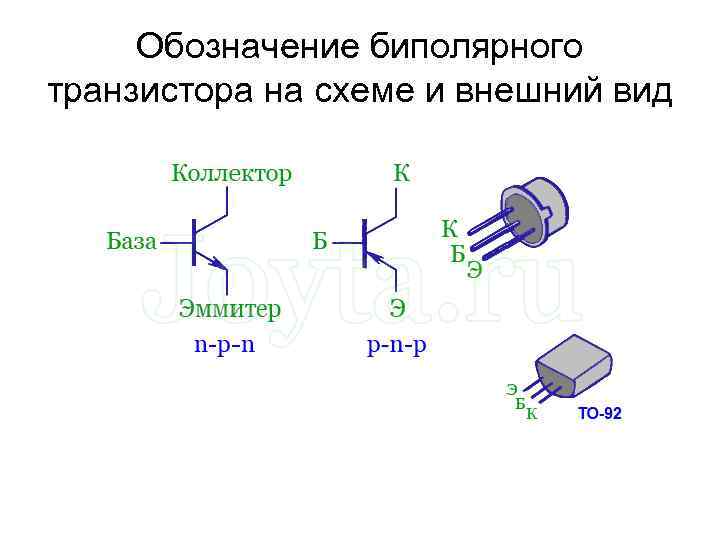 Обозначение биполярного транзистора