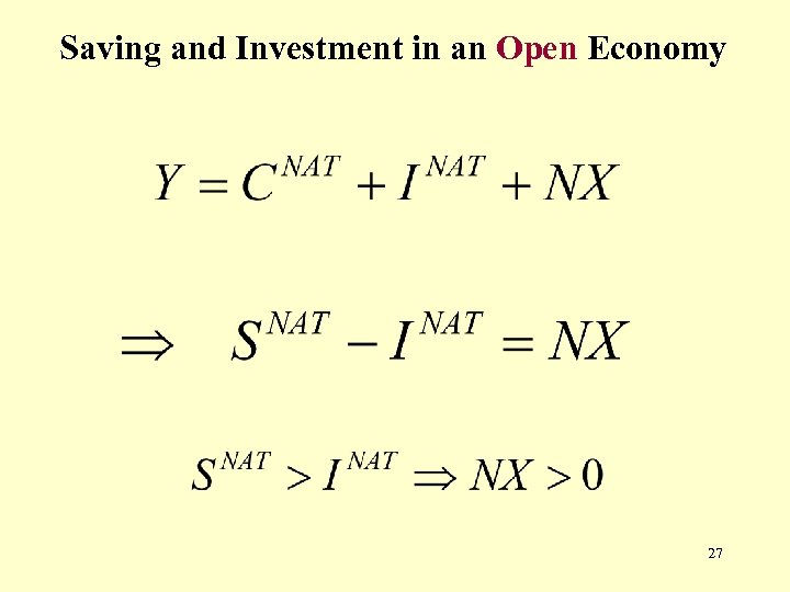 Saving and Investment in an Open Economy 27 