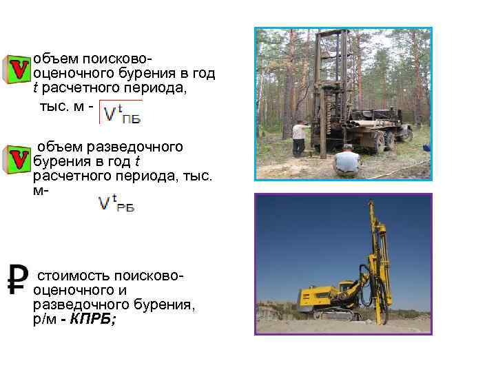  • объем поисково оценочного бурения в год t расчетного периода, тыс. м •