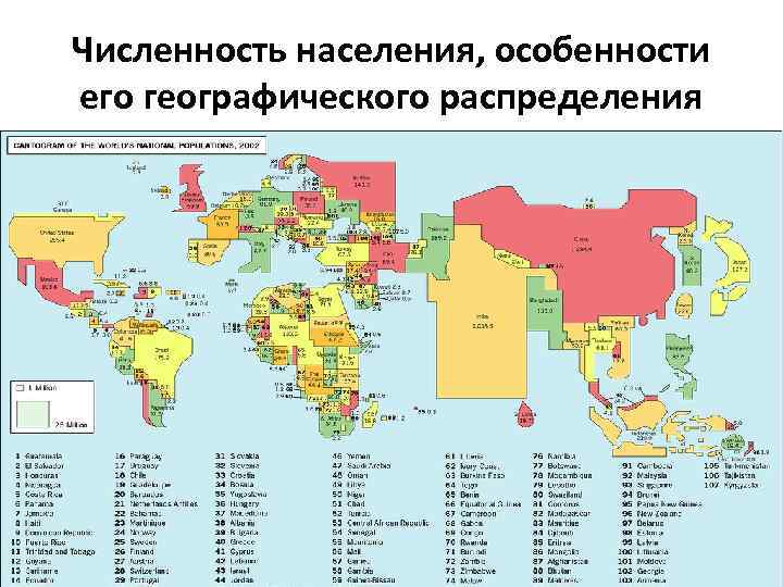 Численность населения, особенности его географического распределения 