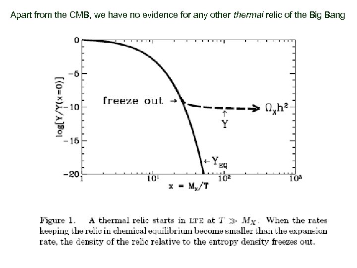 Apart from the CMB, we have no evidence for any othermal relic of the