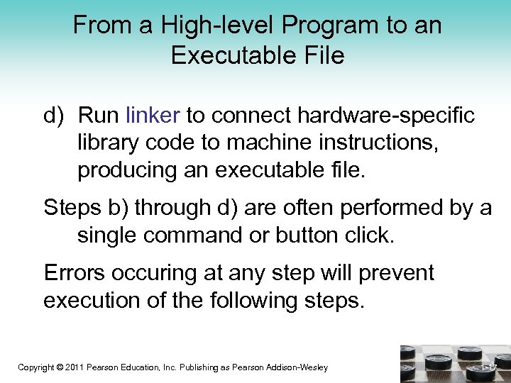 From a High-level Program to an Executable File d) Run linker to connect hardware-specific