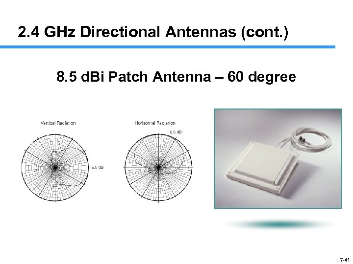 2. 4 GHz Directional Antennas (cont. ) 8. 5 d. Bi Patch Antenna –
