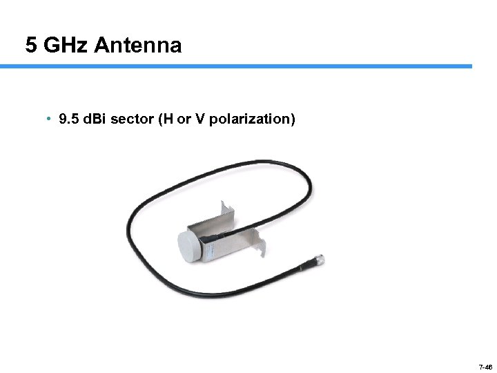 5 GHz Antenna • 9. 5 d. Bi sector (H or V polarization) 7