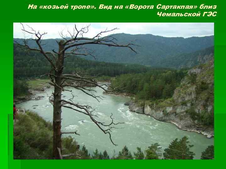 На «козьей тропе» . Вид на «Ворота Сартакпая» близ Чемальской ГЭС 