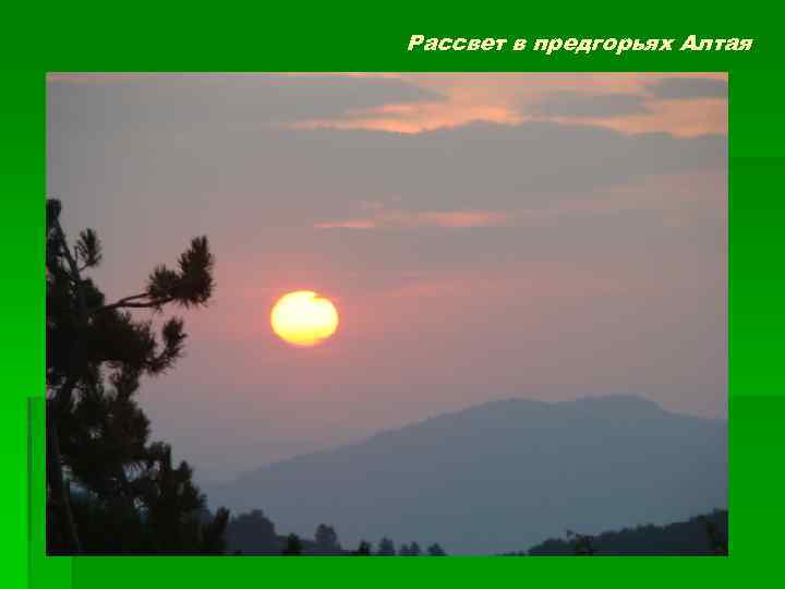 Рассвет в предгорьях Алтая 